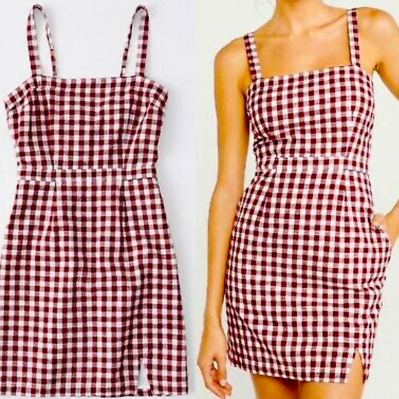 Abercrombie & Fitch Dress Red Gingham - Picture 2 of 3